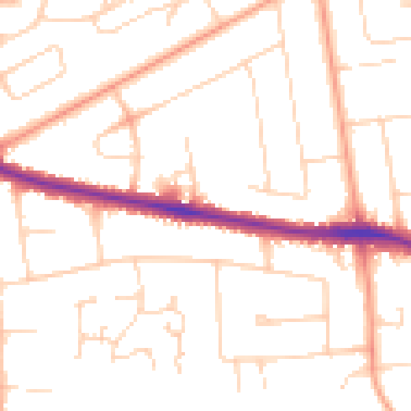 Daytime road noise heatmap for NR7 0AL