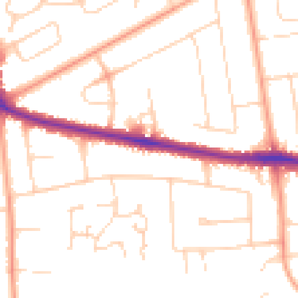 Daytime road noise heatmap for NR7 0AP