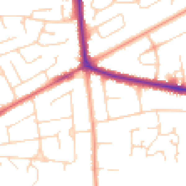 Daytime road noise heatmap for NR7 0AQ