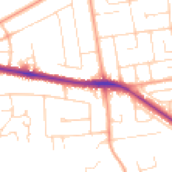 Daytime road noise heatmap for NR7 0AR