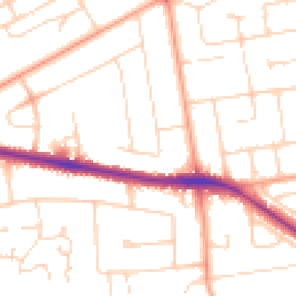 Daytime road noise heatmap for NR7 0AS