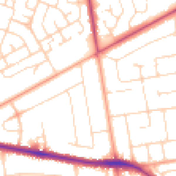 Daytime road noise heatmap for NR7 0AU
