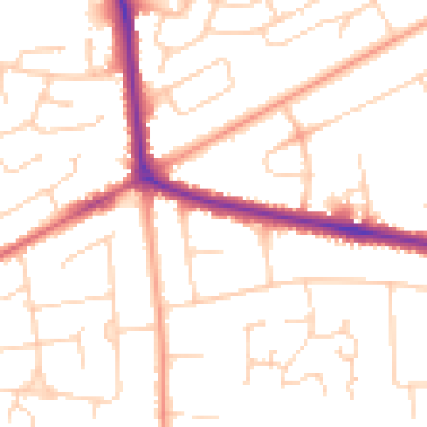 Daytime road noise heatmap for NR7 0AW