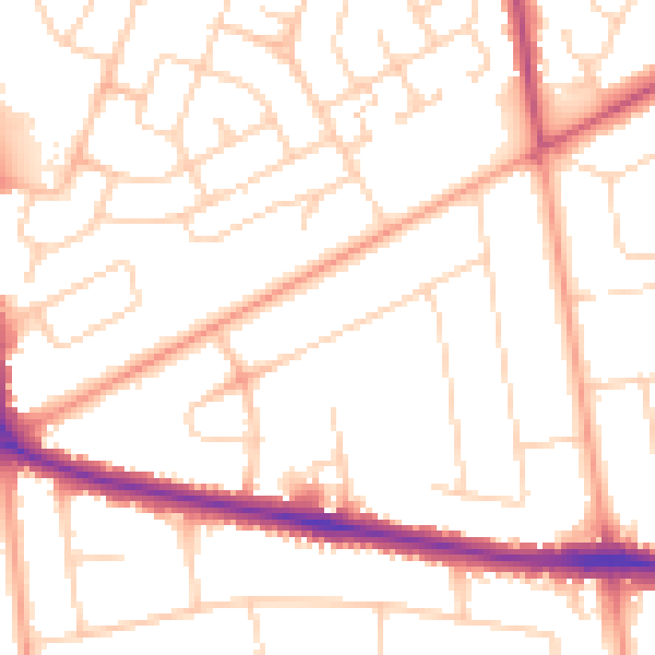 Daytime road noise heatmap for NR7 0AY