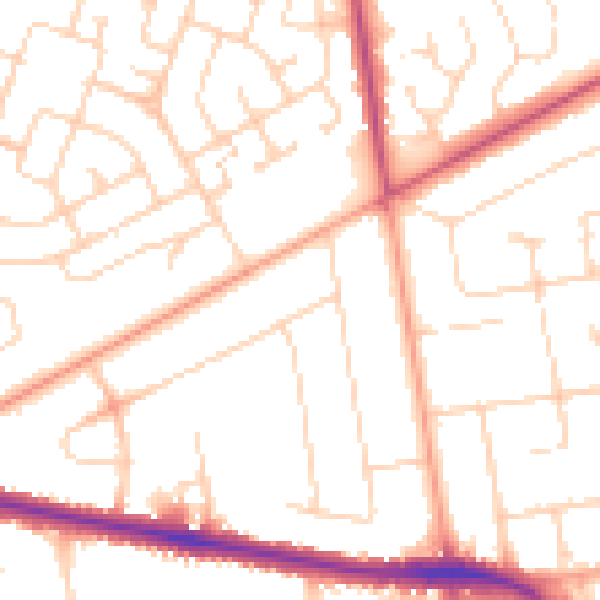 Daytime road noise heatmap for NR7 0AZ