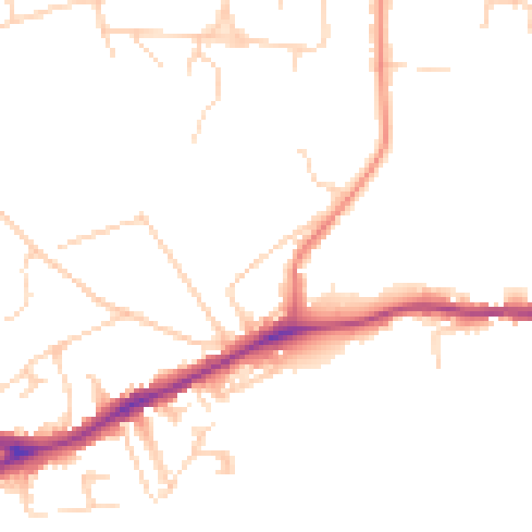 Daytime road noise heatmap for NR7 0BE