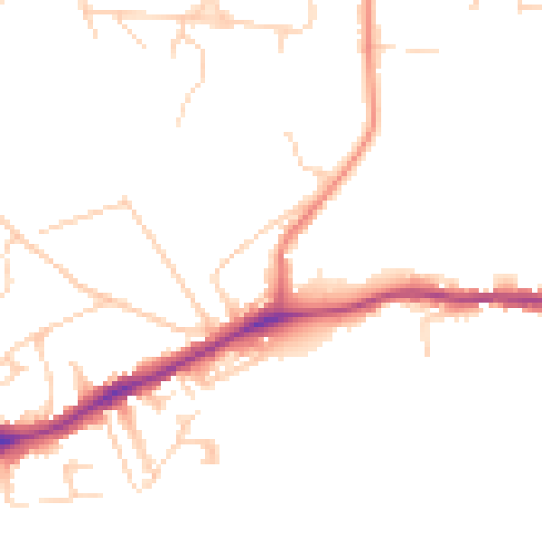 Daytime road noise heatmap for NR7 0BG