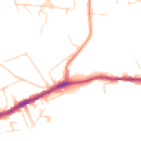 Daytime road noise heatmap for NR7 0BH