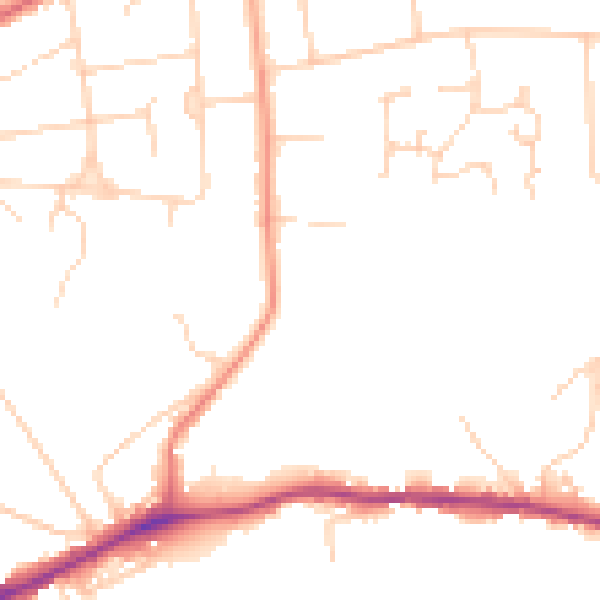 Daytime road noise heatmap for NR7 0BN