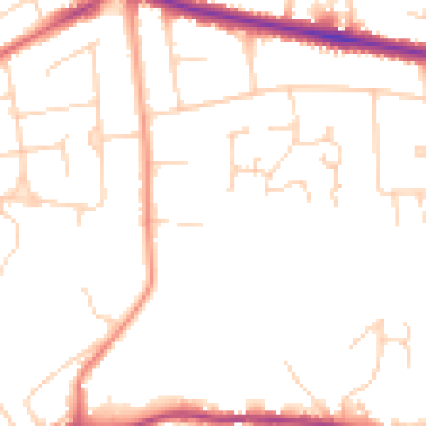 Daytime road noise heatmap for NR7 0BP