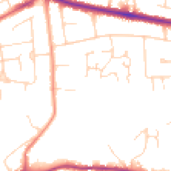 Daytime road noise heatmap for NR7 0BS