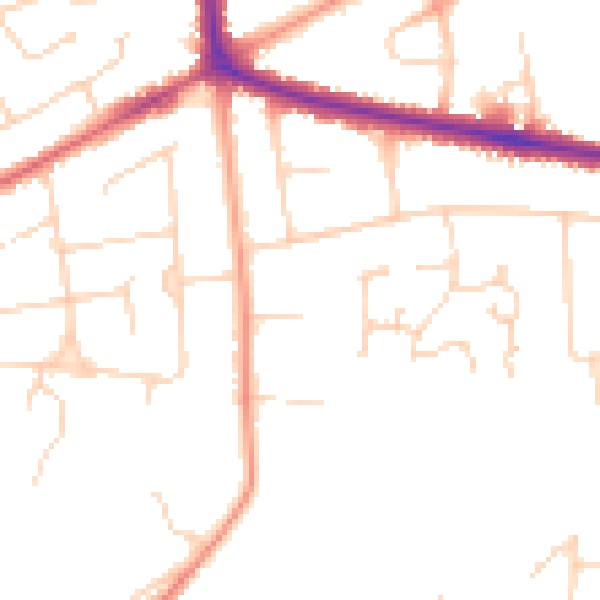 Daytime road noise heatmap for NR7 0DE