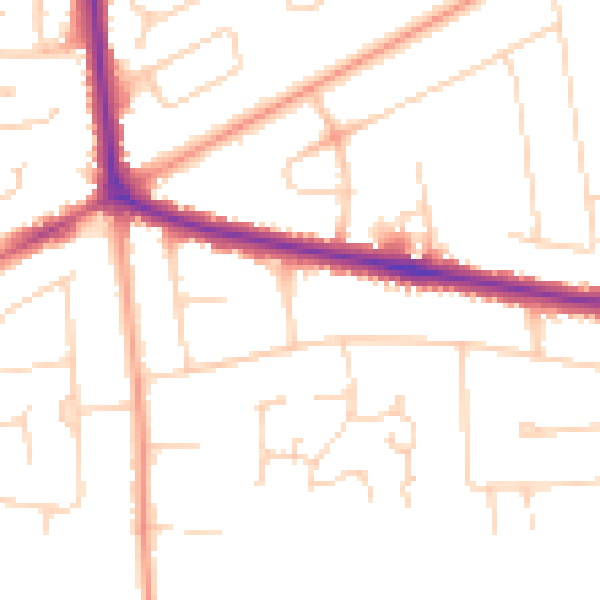 Daytime road noise heatmap for NR7 0DL