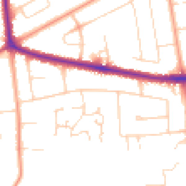 Daytime road noise heatmap for NR7 0DP