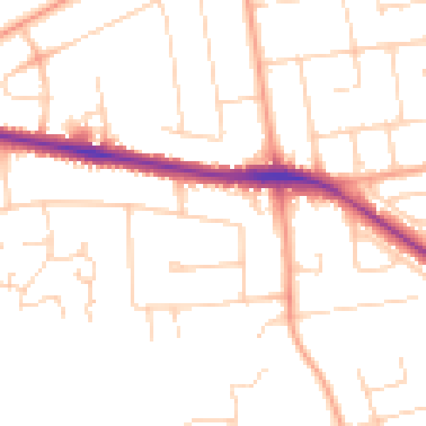 Daytime road noise heatmap for NR7 0DS
