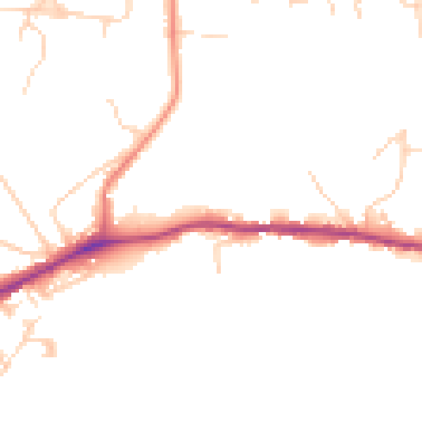 Daytime road noise heatmap for NR7 0EA
