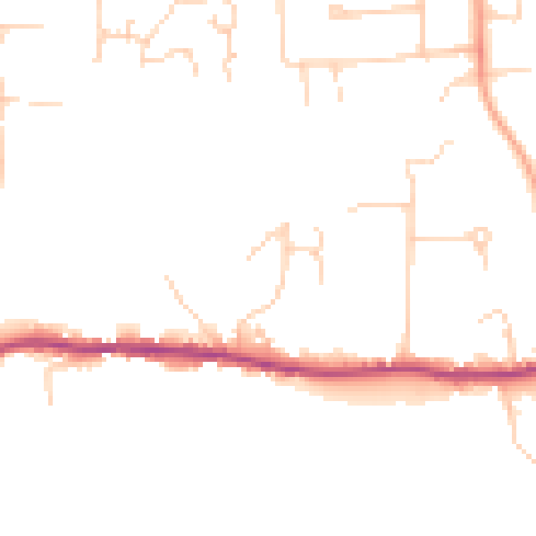 Daytime road noise heatmap for NR7 0EH