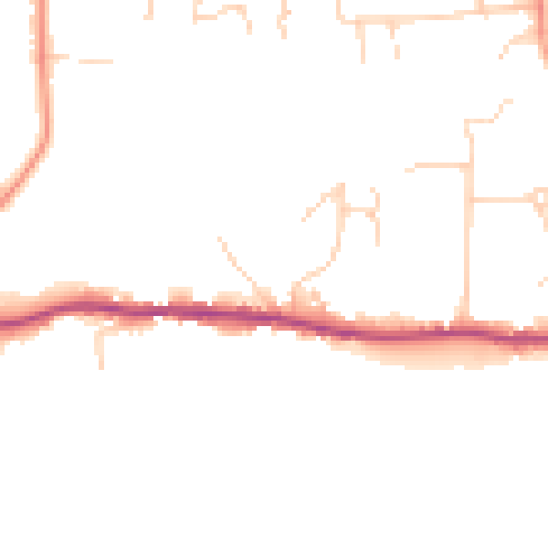 Daytime road noise heatmap for NR7 0EP