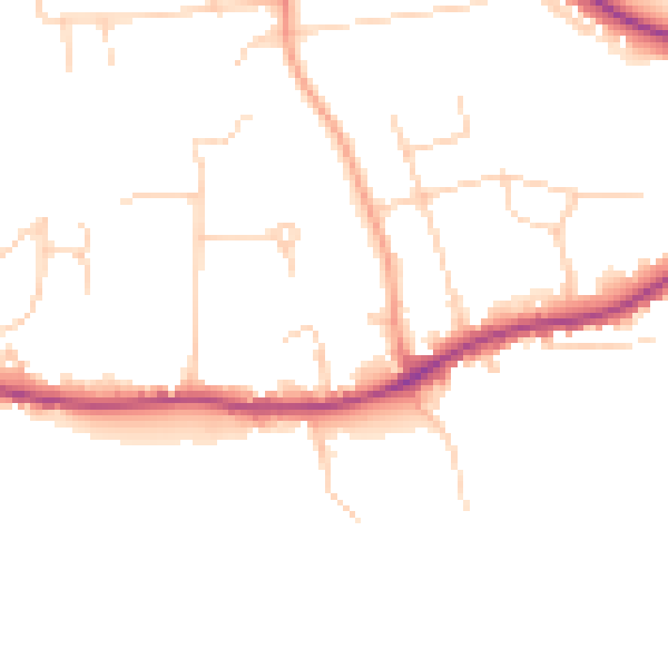 Daytime road noise heatmap for NR7 0HG