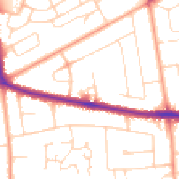 Daytime road noise heatmap for NR7 0HN