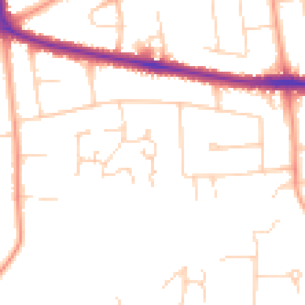 Daytime road noise heatmap for NR7 0LF