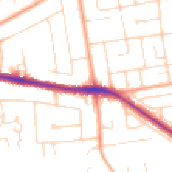 Daytime road noise heatmap for NR7 0LH