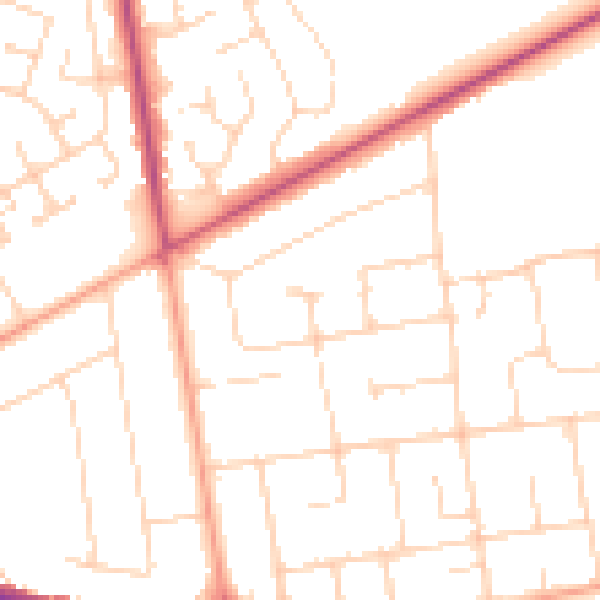 Daytime road noise heatmap for NR7 0PS