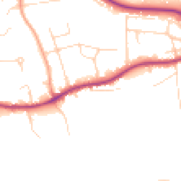 Daytime road noise heatmap for NR7 0RB