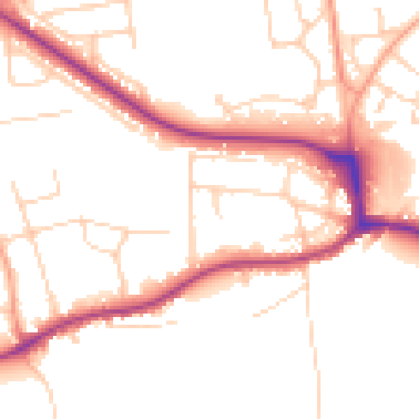 Daytime road noise heatmap for NR7 0RL