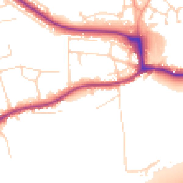 Daytime road noise heatmap for NR7 0SP