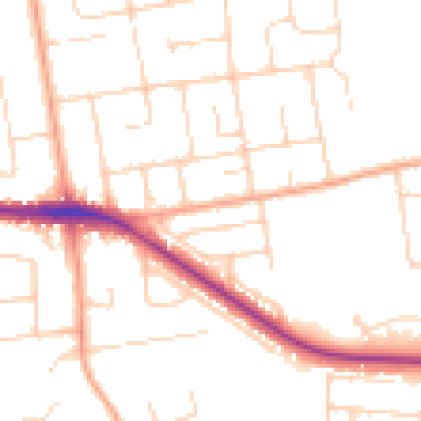 Daytime road noise heatmap for NR7 0XF