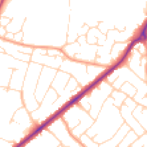 Daytime road noise heatmap for NR7 8AH