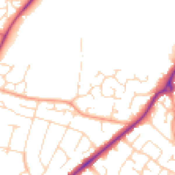 Daytime road noise heatmap for NR7 8BB