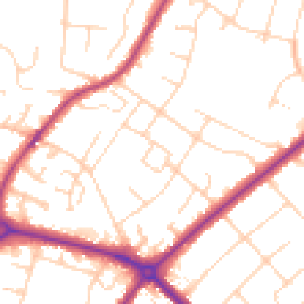 Daytime road noise heatmap for NR7 8ED