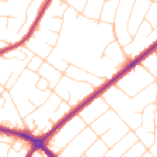 Daytime road noise heatmap for NR7 8EP