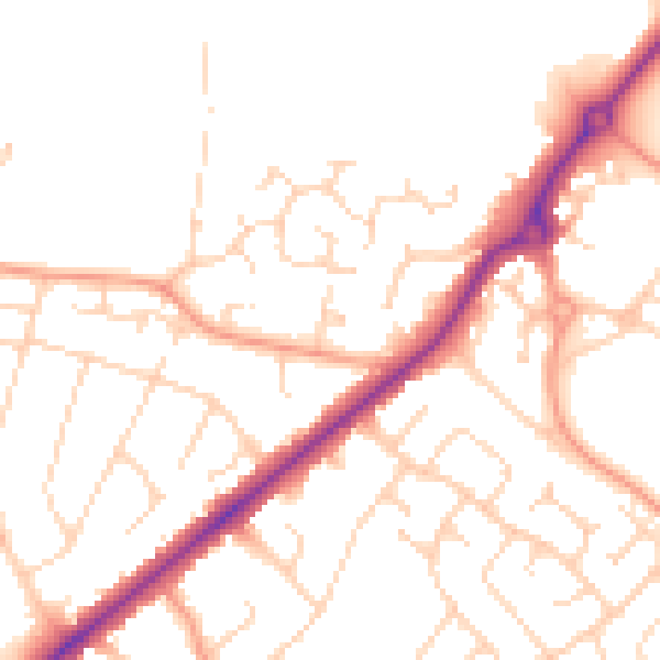 Daytime road noise heatmap for NR7 8ET