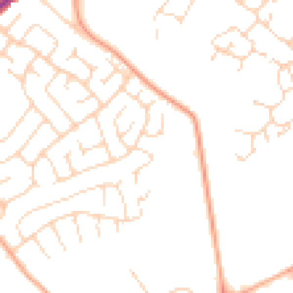 Daytime road noise heatmap for NR7 8LJ