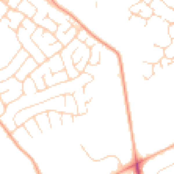 Daytime road noise heatmap for NR7 8LS