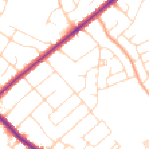 Daytime road noise heatmap for NR7 8NH