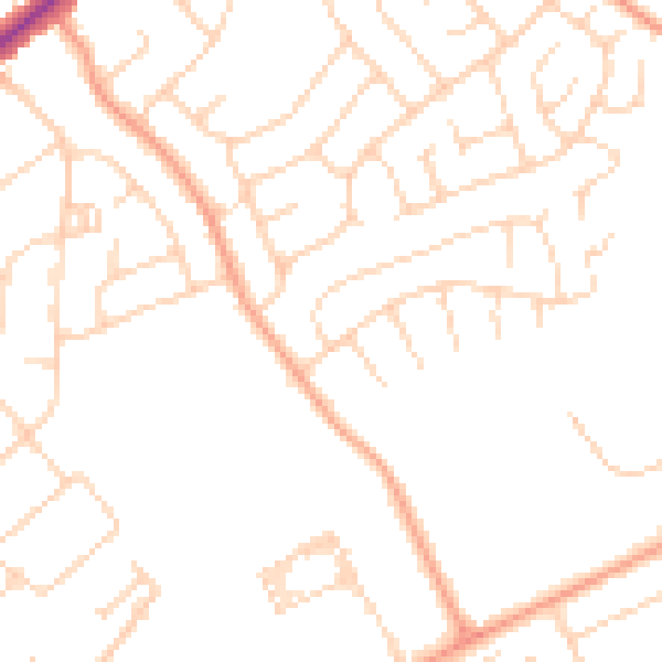 Daytime road noise heatmap for NR7 8PR