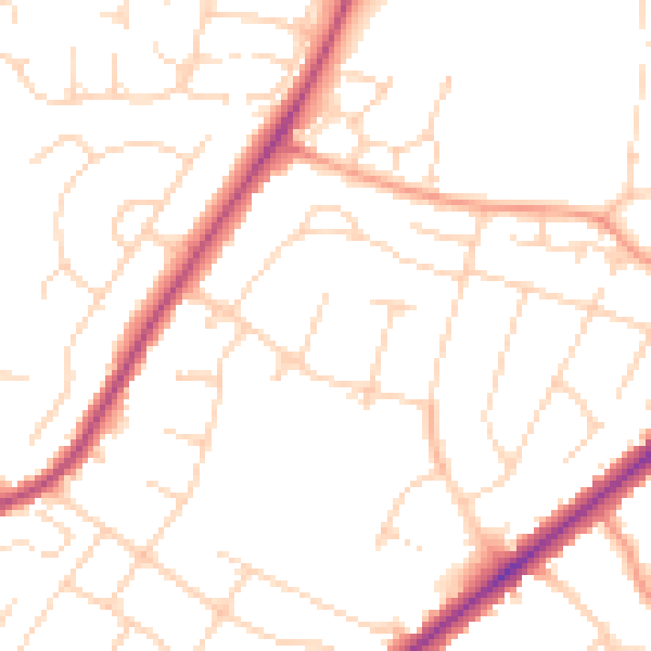 Daytime road noise heatmap for NR7 8QT