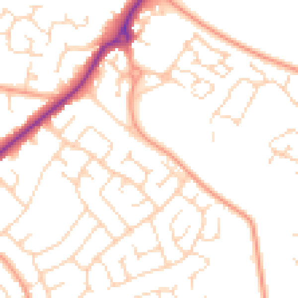 Daytime road noise heatmap for NR7 8RT