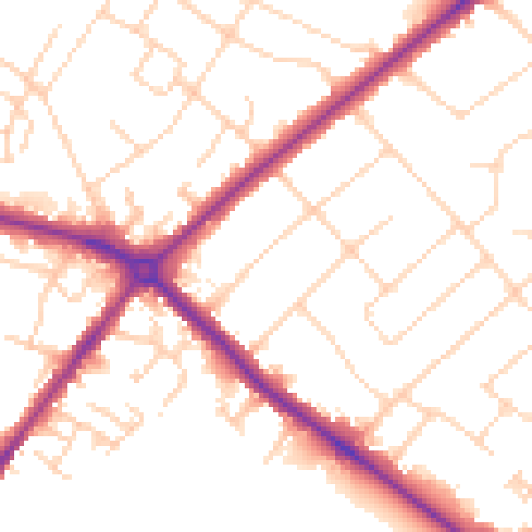Daytime road noise heatmap for NR7 8XB