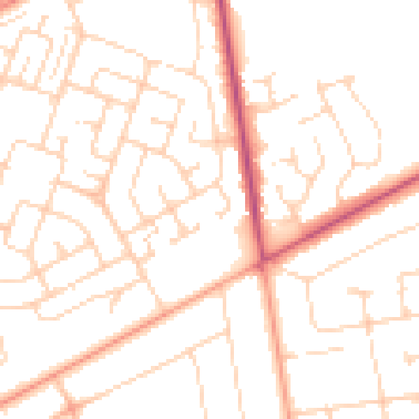 Daytime road noise heatmap for NR7 9BA
