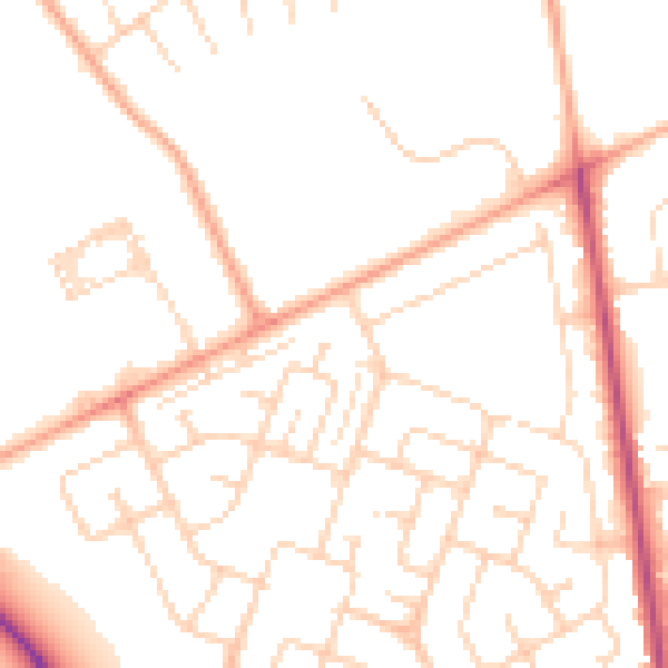 Daytime road noise heatmap for NR7 9DU