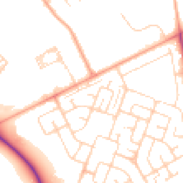 Daytime road noise heatmap for NR7 9DX