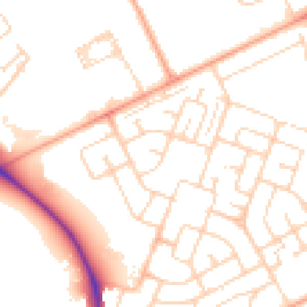 Daytime road noise heatmap for NR7 9EA