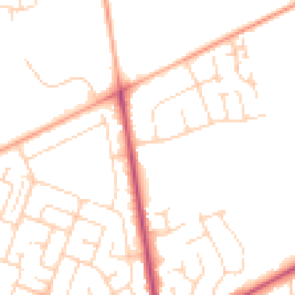 Daytime road noise heatmap for NR7 9HG