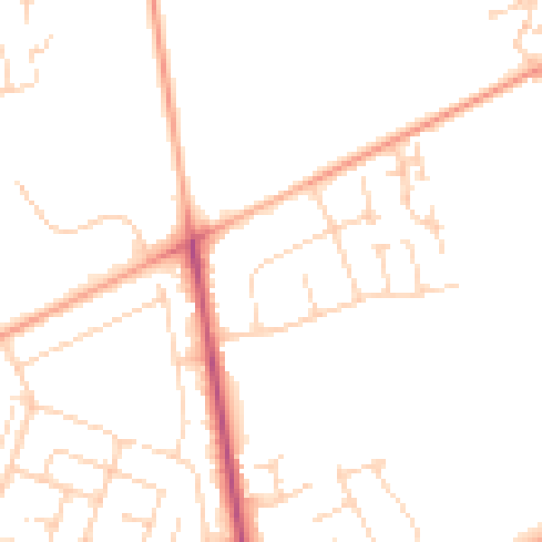 Daytime road noise heatmap for NR7 9HR