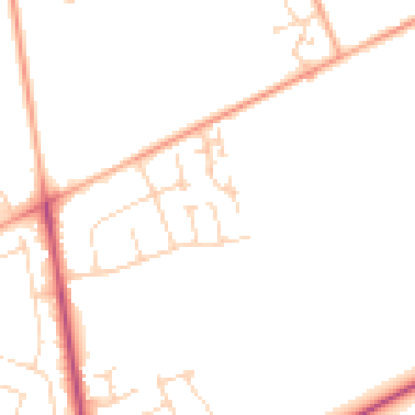 Daytime road noise heatmap for NR7 9HW